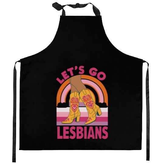 Let's Go Lesbians LGBTQ Pride Month Cowgirl Kitchen Aprons
