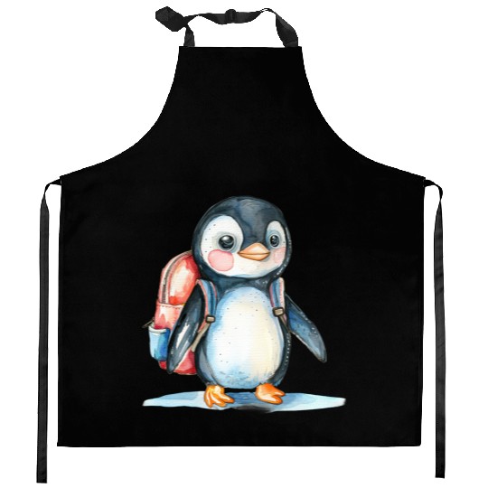 Watercolor Cute School Animals, Back to School Kitchen Aprons