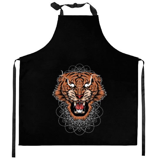 Angry Japanese Tiger Tora Kitchen Aprons