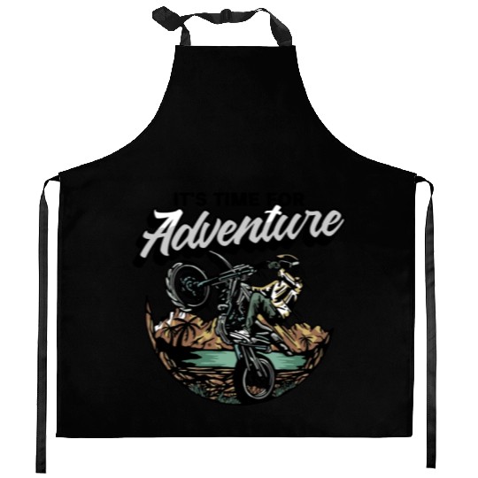 MOTOCROSS ITS TIME ADVENTURE Kitchen Aprons