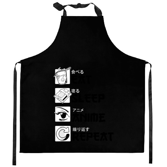 Eat Sleep Anime Repeat Anime Lovers Gifts for Men Kitchen Aprons