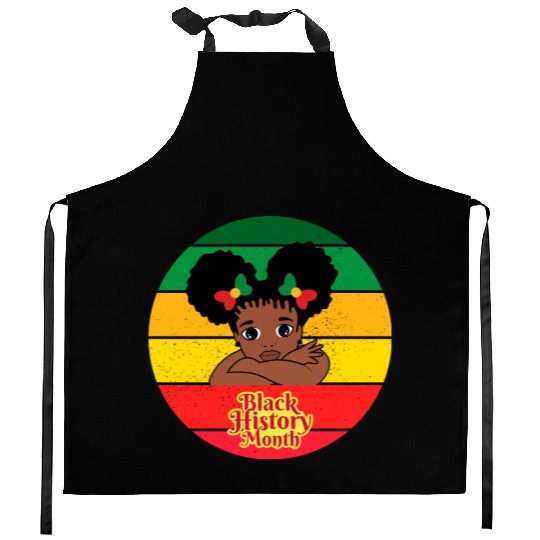 Black history month Kitchen Aprons