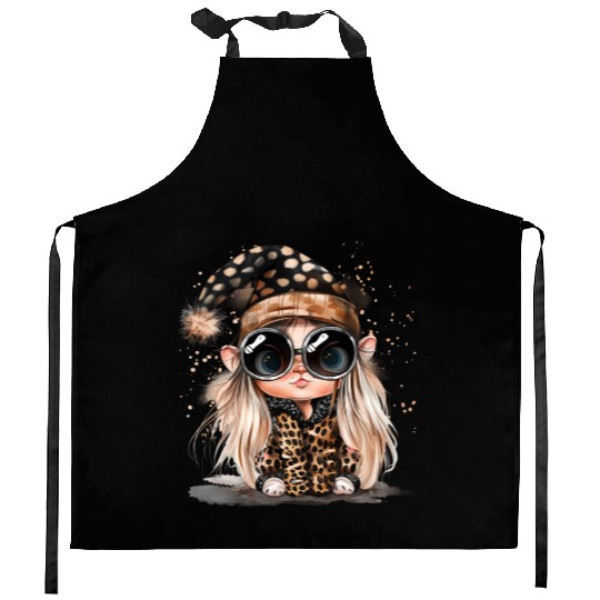 Leopard Print Gnome Clipart Images, Girly Kitchen Aprons