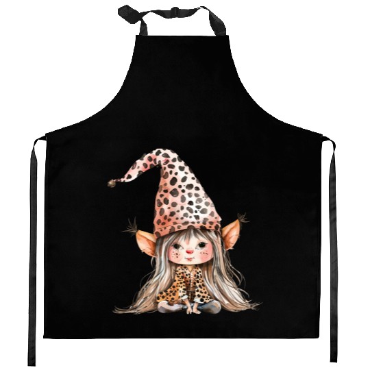 Leopard Print Gnome Clipart Images, Girly Kitchen Aprons