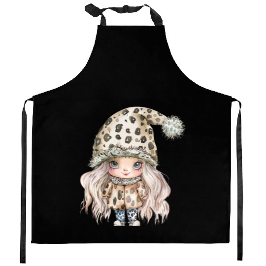 Leopard Print Gnome Clipart Images, Girly Kitchen Aprons