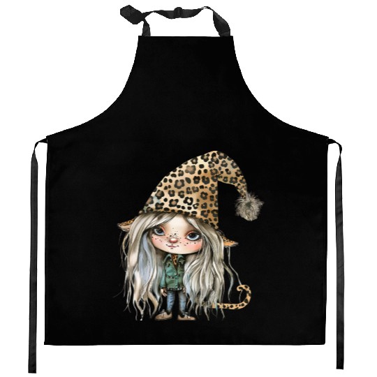 Leopard Print Gnome Clipart Images, Girly Kitchen Aprons
