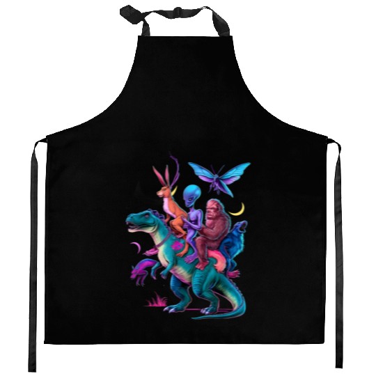 Cryptozoology Cryptid Bigfoot Jackalope Mothman Kitchen Aprons