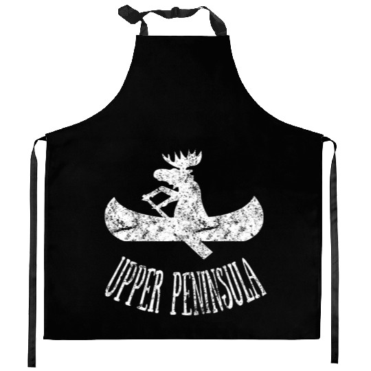 Yooper Moose Upper Peninsula Moose Canoe Kitchen Aprons