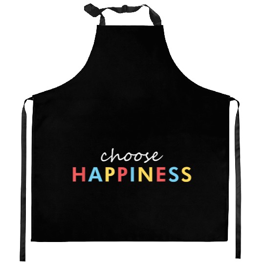 Vintage Retro Choose Happiness Kitchen Aprons