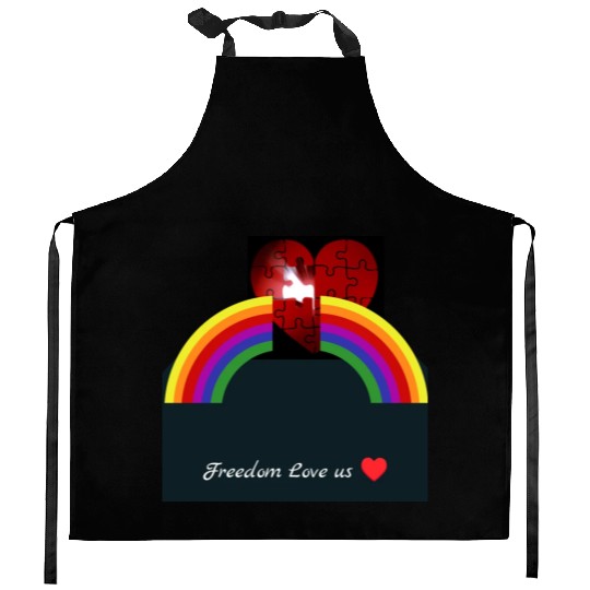 Freedom Love Us Pride Month Kitchen Aprons