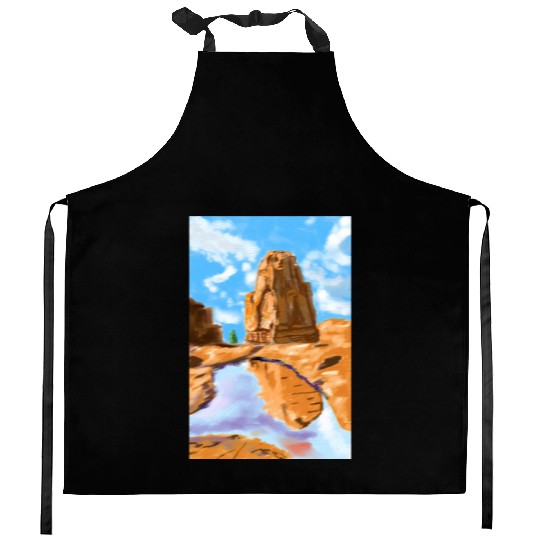 Grand Canyon Loose Oil Landscape Painting Kitchen Aprons