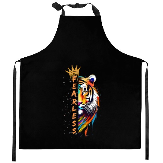 FEARLESS LIKE TIGER Kitchen Aprons