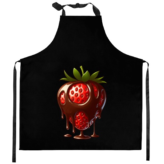 Strawberry chocolate delicious treat dessert Kitchen Aprons