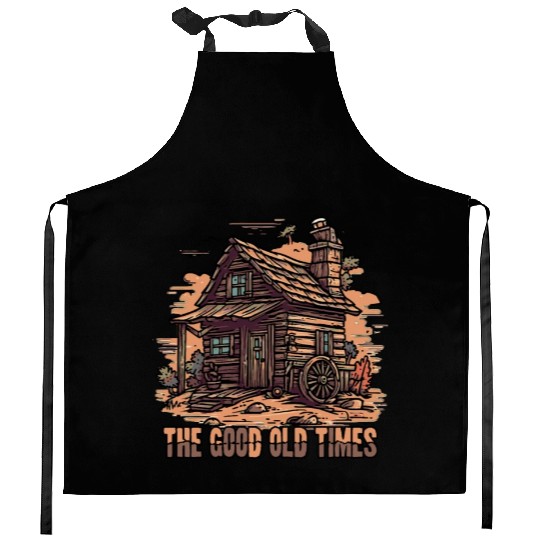 The Good Old Times: Wooden Shack Nostalgia Kitchen Aprons
