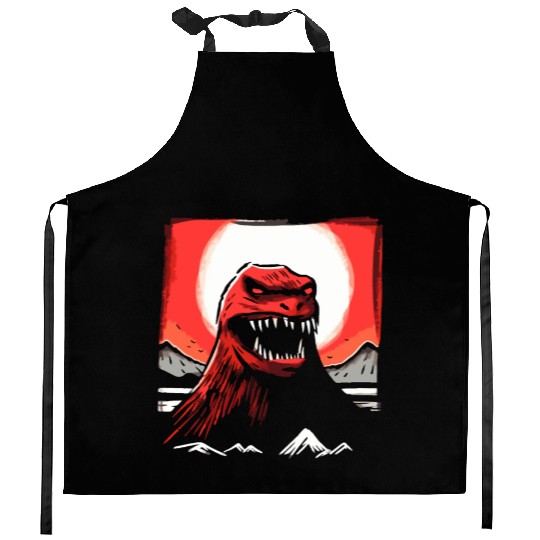 Red Sun Japan: Lizard Monster Kitchen Aprons