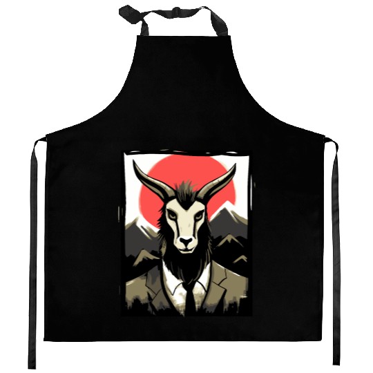 Japan Red Sun: Business Goat Kitchen Aprons