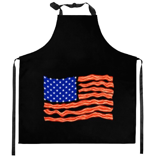 Bacon Lover, Meat Lover, BBQ, USA Flag Kitchen Aprons