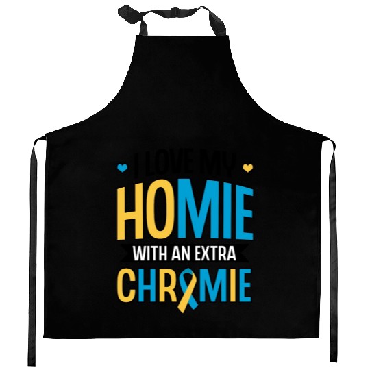 Down Syndrome Awareness I Love my Homie with Kitchen Aprons