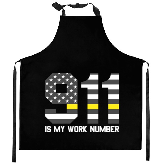 911 Is My Work Number Dispatcher Funny Dispatch911 Kitchen Aprons