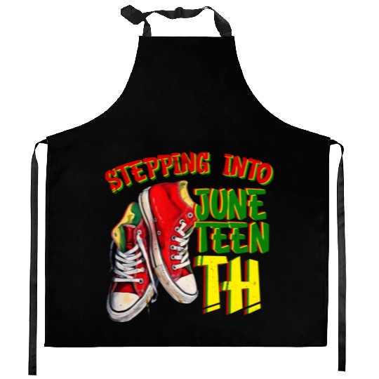 Stepping into Juneteenth Freedom Black History Kitchen Aprons