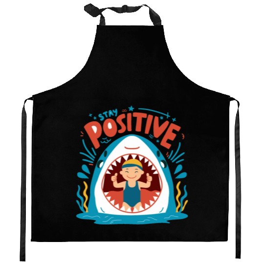Stay Positive Kitchen Aprons