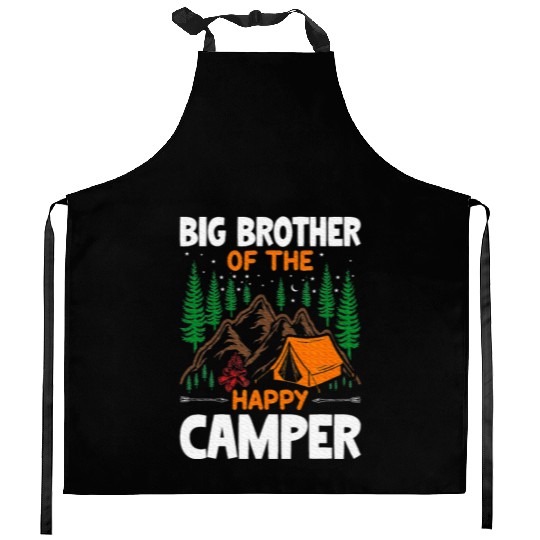 Big Brother of The Happy Camper Hiking Lover Kitchen Aprons