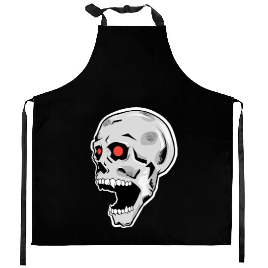 the silver skull looks up Kitchen Aprons