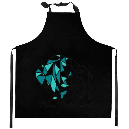 Green Turquoise YStone Bison Kitchen Aprons