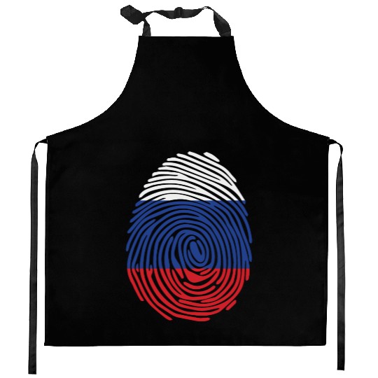 Russian fingerprint flag Kitchen Aprons