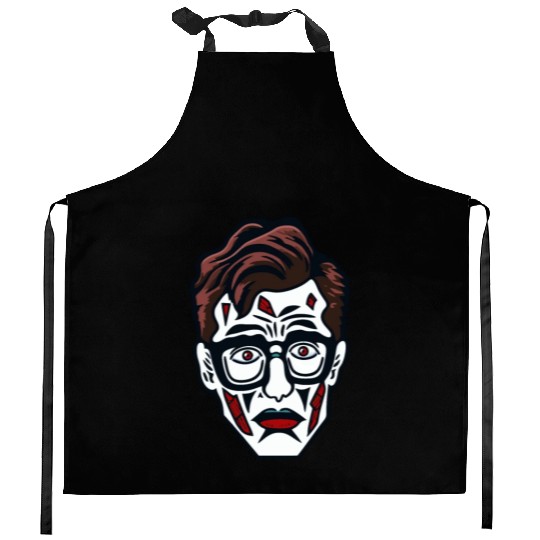 Nerdy Nerd Sad Clown Face Kitchen Aprons