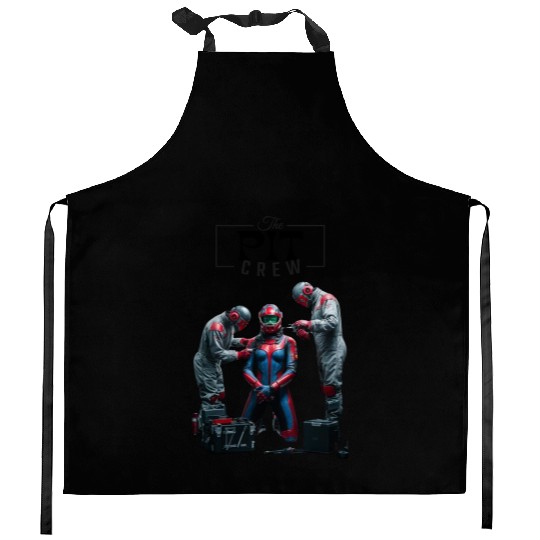 pit crew race car driver dank tank Kitchen Aprons