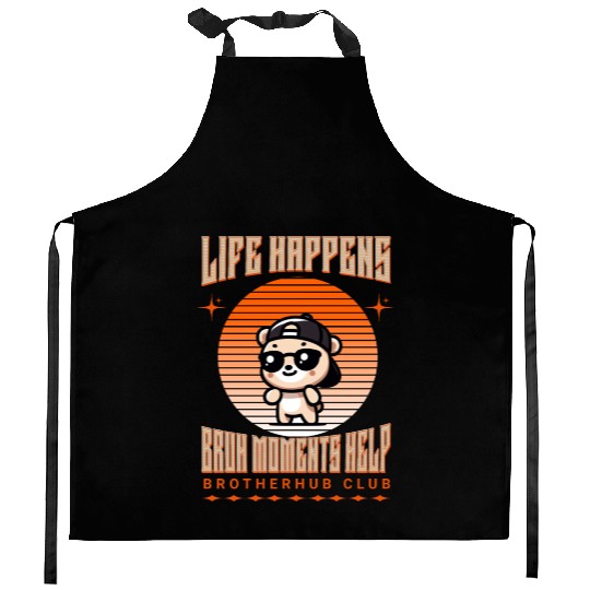 Cool Vibes Bear Kitchen Aprons