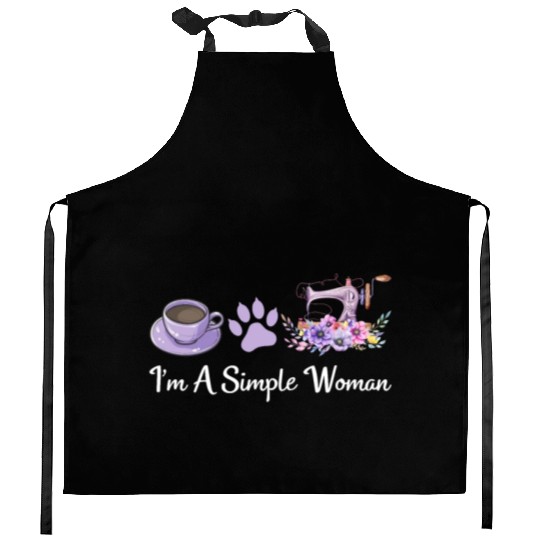 I'm A Simple Woman - Cat Lover Sewing Sewing Lover Kitchen Aprons