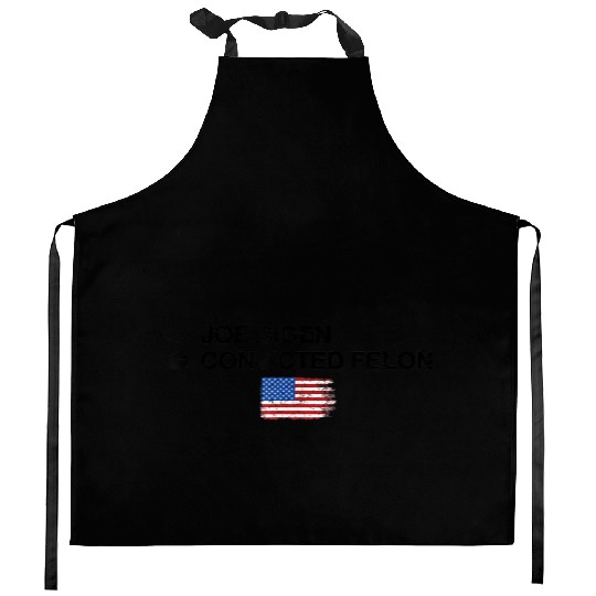Joe Biden Vs Convicted Felon Funny 2024 Flag Kitchen Aprons