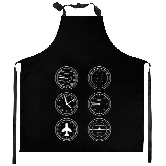 Aviation Flight Instruments Kitchen Aprons