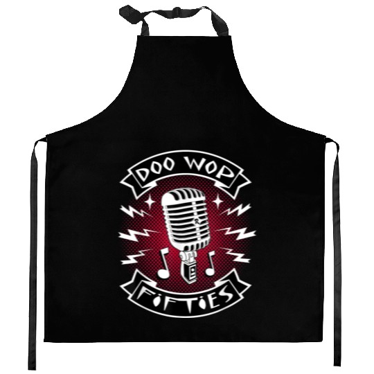 Doo Wop Clothes Vintage Microphone Kitchen Aprons