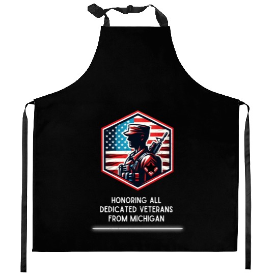 Michigan Heroes Honoring Our Dedicated Veterans Kitchen Aprons