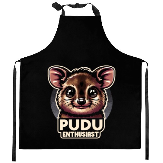 Cute Pudu Deer South America cartoon deer nature Kitchen Aprons