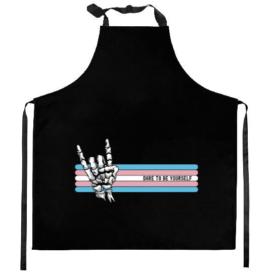 Dare to be Yourself, Rock Skull LGBTQ Ally Kitchen Aprons
