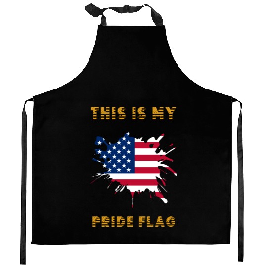 This Is My Pride Flag USA American 4th Of July Kitchen Aprons