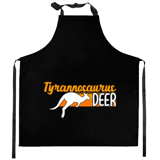 Funny Kangaroo Tyrannosaurus Deer Illustration for Kitchen Aprons