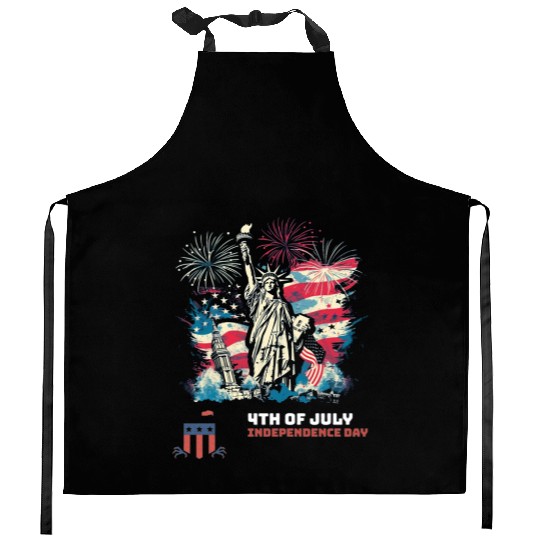 Happy Independence Day Kitchen Aprons