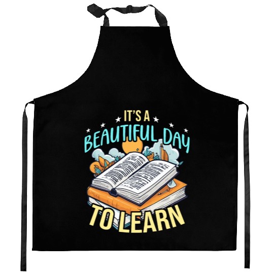 Literature Teacher It's A Beautiful Day To Reading Kitchen Aprons