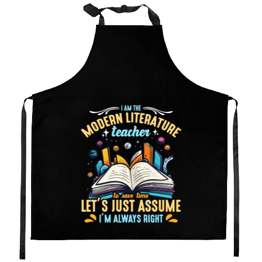 Literature Teacher I Am The Modern Educator Reader Kitchen Aprons
