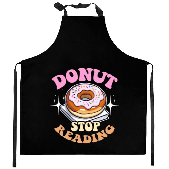 Literature Teacher Donut Stop Reading Instructor Kitchen Aprons