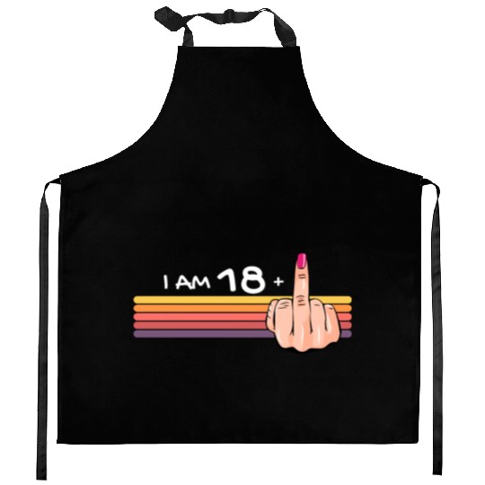 I Am 28 + 1 Middle Finger Kitchen Aprons I Am 28 Plus,