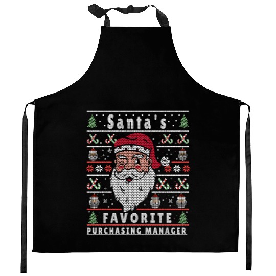Santas XMAS Ugly Christmas Purchasing-Manager Kitchen Aprons