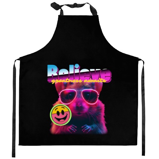 Believe Greatness Awaits Inspirational Kitchen Aprons