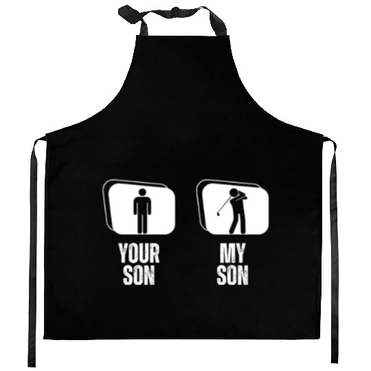 Golfing Your Son My Son Dad Father Mom Mother Golf Kitchen Aprons