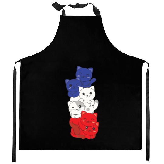 French Flag Cat French France Kitchen Aprons